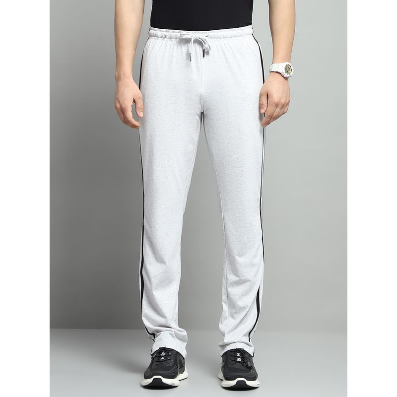 Monte Carlo Men Solid Off White Mid Rise Regular Fit Joggers (L)