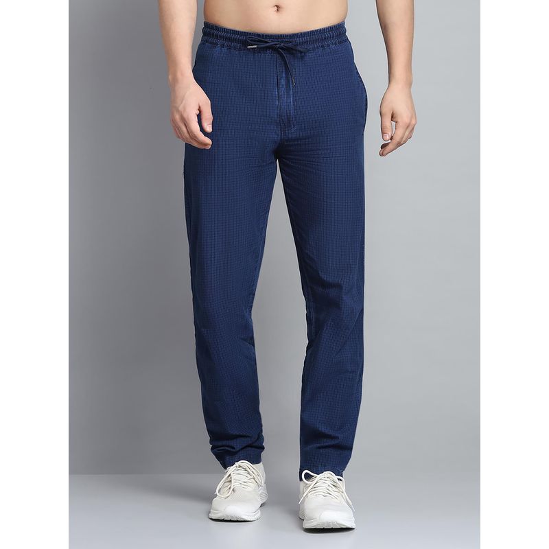 Monte Carlo Men Solid Blue Mid Rise Regular Fit Trackpant (M)