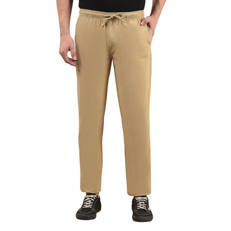 Cantabil Men Khaki Solid Trackpant (L)