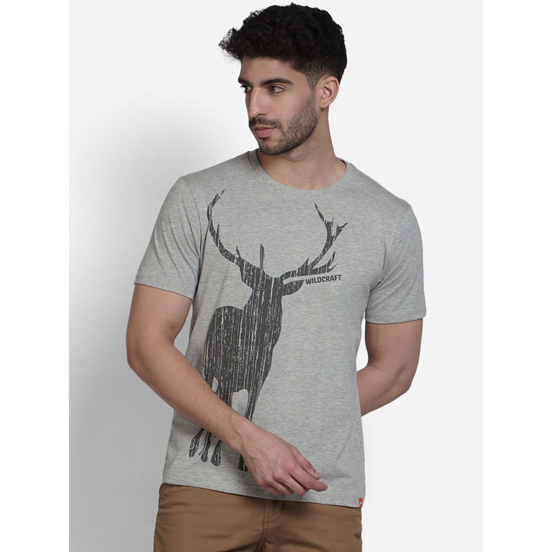 Wildcraft Men Lt Grey Regular Fit T-Shirt (L)