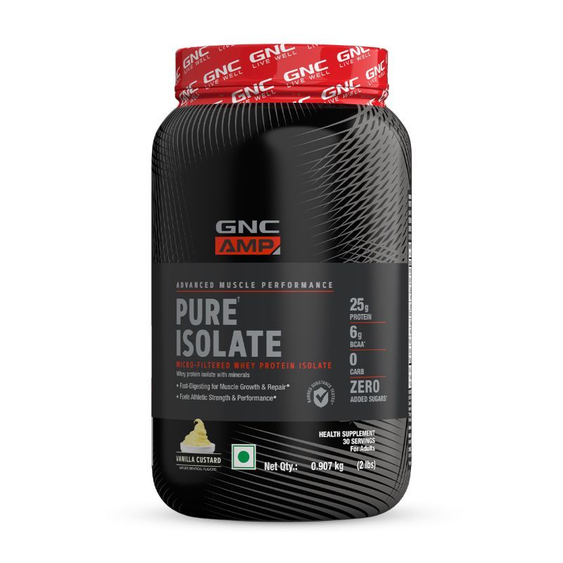GNC AMP Pure Isolate Whey Protein Vanilla Custard Buy GNC AMP Pure Isolate Whey Protein