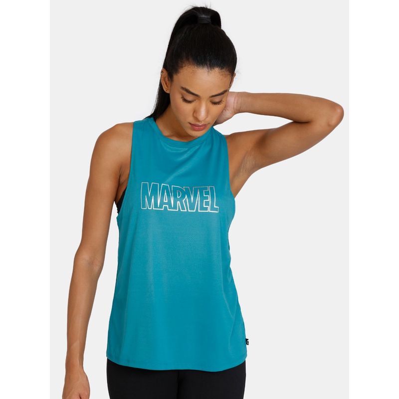Zivame Zelocity Relaxed Quick Dry Tank Top - Alexandrite - Blue (L)