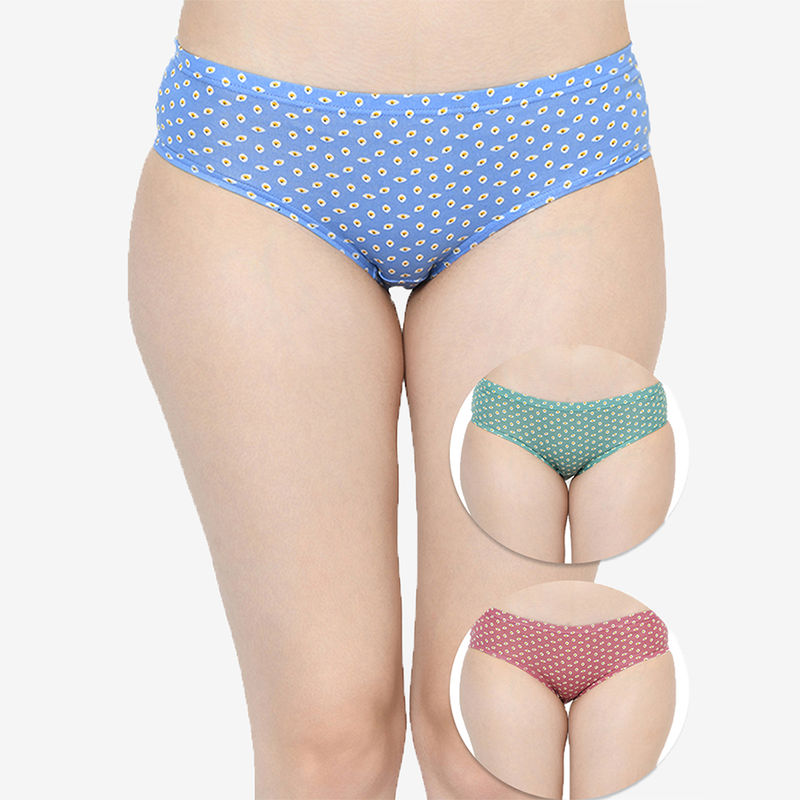 Groversons Paris Beauty Inner Elastic Panty- Pack Of 3 - Multi-Color (M)