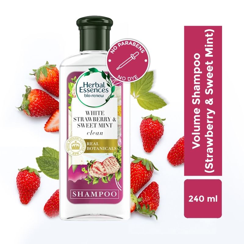 Herbal Essences Strawberry & Mint SHAMPOO, 240ml - For Cleansing & Volume - Paraben Free