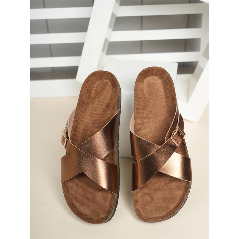 MOZAFIA Gold Women Casual Sandals (EURO 41)