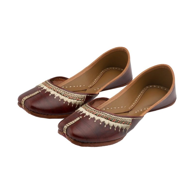 Korakari Womens Leather Juti-Brown (UK 4)