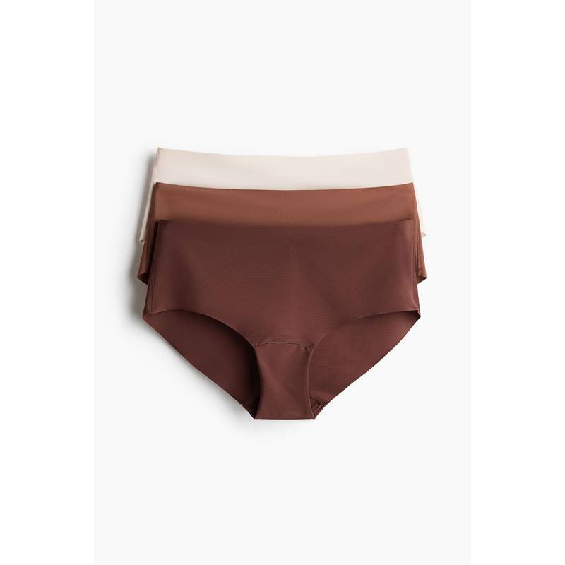 H&M Women Multi-Color 3-Pack Invisible Hipster Briefs with Lycra (XS)
