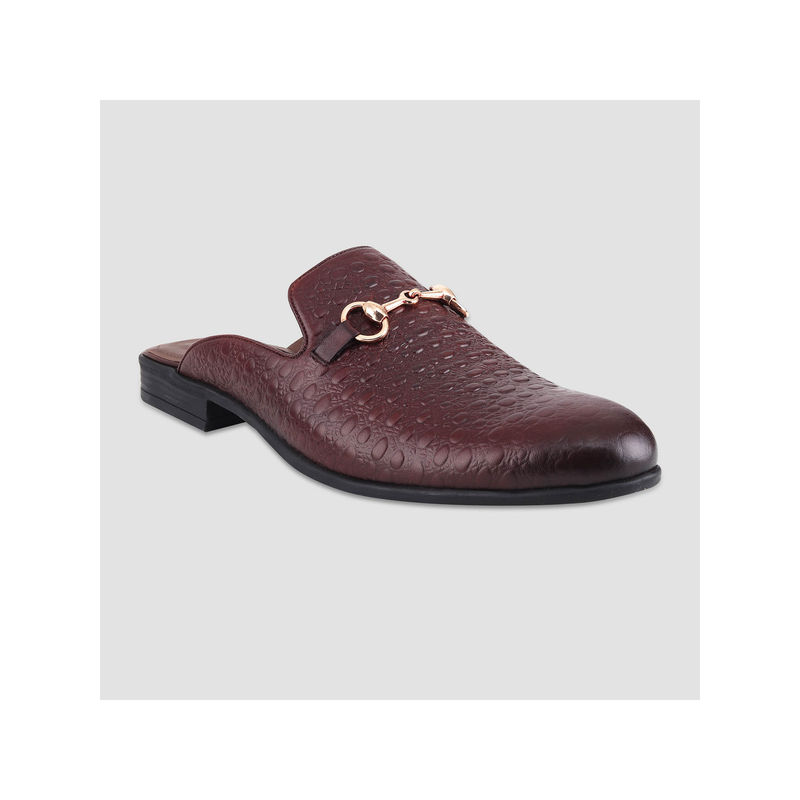 EZOK Men Slip On Leather Mules Red (UK 10)