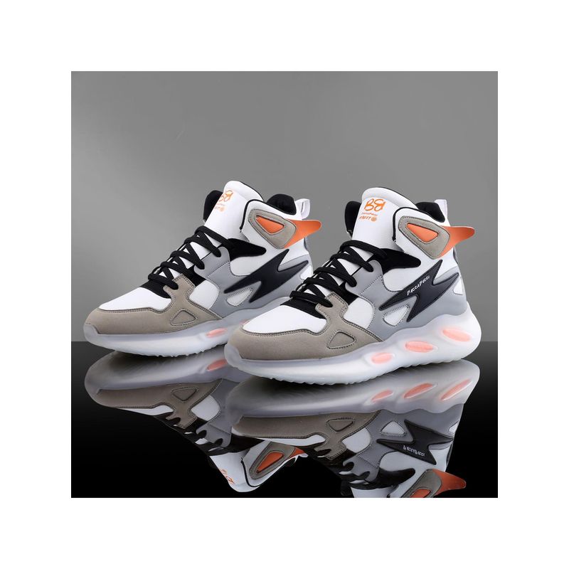 Bacca Bucci Grey Attitude Korean Style High-Top Streetwear Sneakers (UK 10)