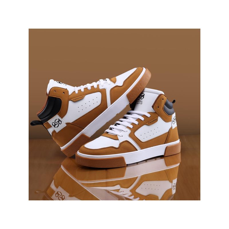 Bacca Bucci Tan Stalk Classic High Top Streetwear Sneakers for Men (UK 10)