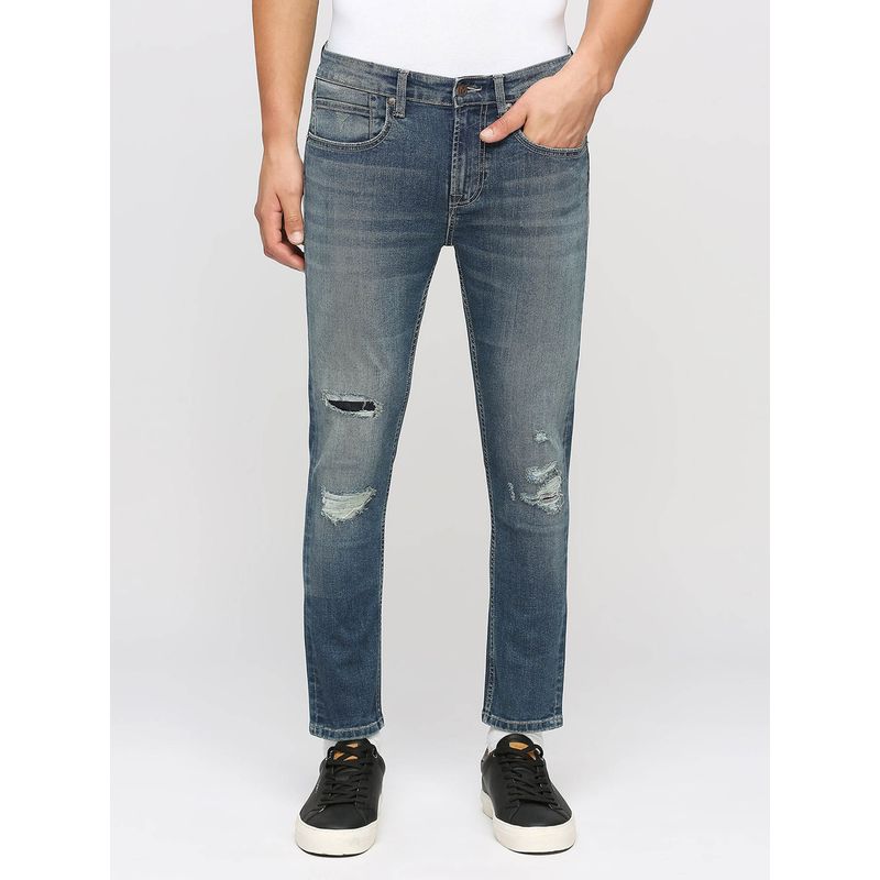 Pepe Jeans Chinox Distressed Blue Mid Rise Ankle Jeans (30)