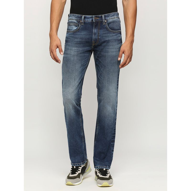 Pepe Jeans Vapour Dark Blue Mid Rise Slim Fit Jeans (38)