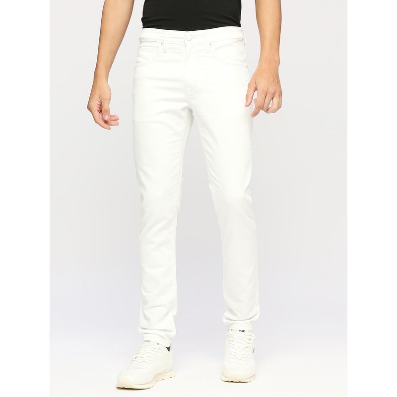 Pepe Jeans Chinox White Mid Rise Regular Fit Jeans (36)