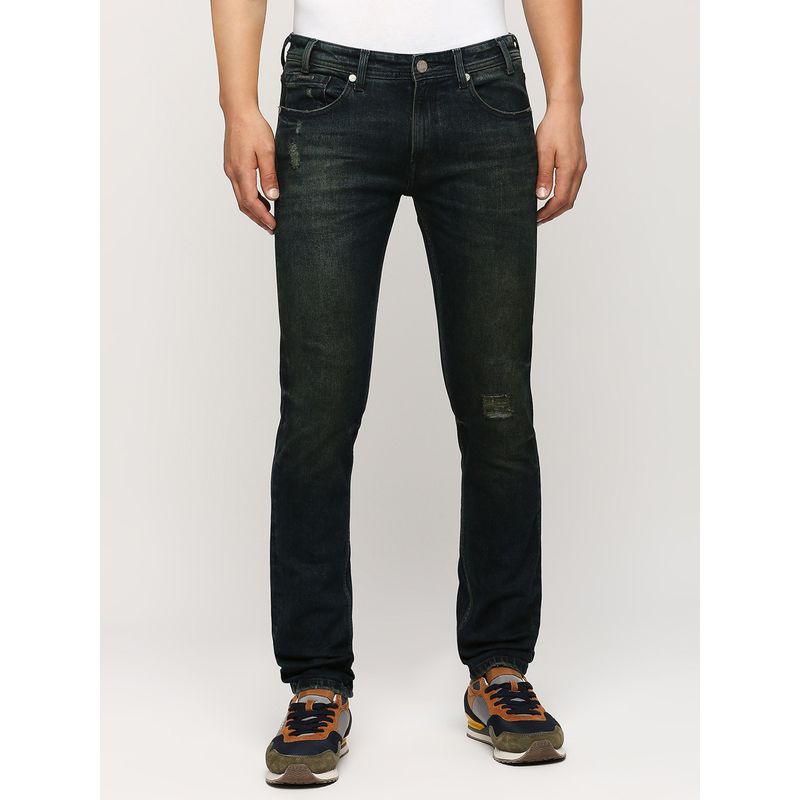 Pepe Jeans Vapour Dark Blue Mid Rise Slim Fit Jeans (36)