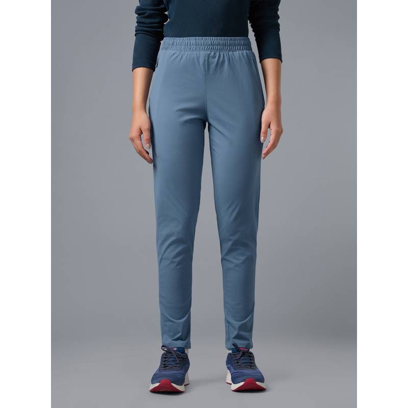 Technosport Women Solid Straight Fit Trackpants With 4 Way Crispy For Fitness (S)