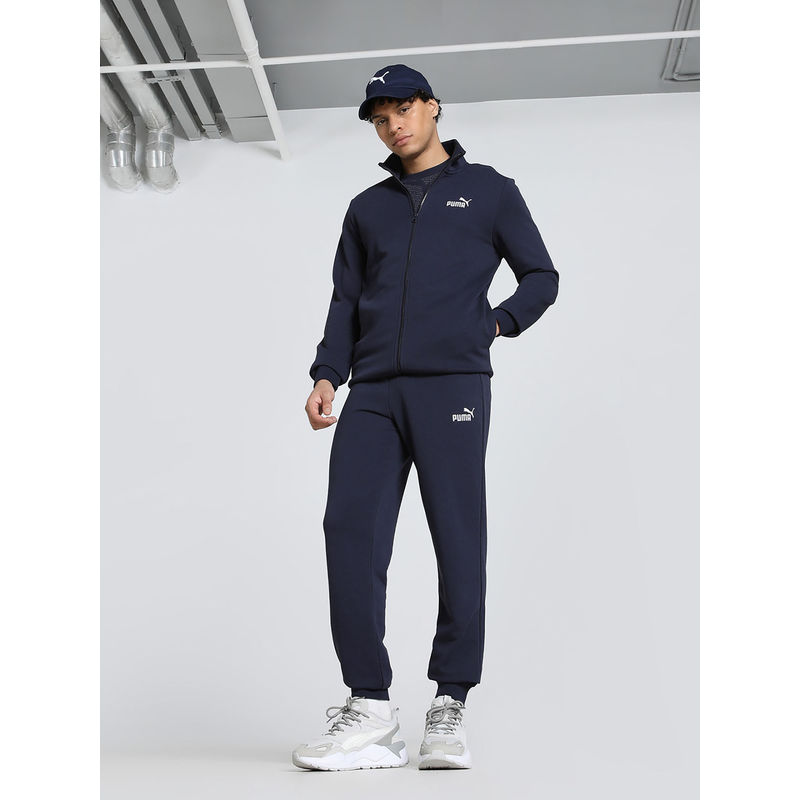 Puma Men Blue Solid Sports Tracksuit (Set of 2) (S)