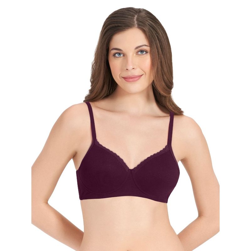 Amante Cotton Casual Padded Non-Wired T-shirt Bra - Purple (40D)