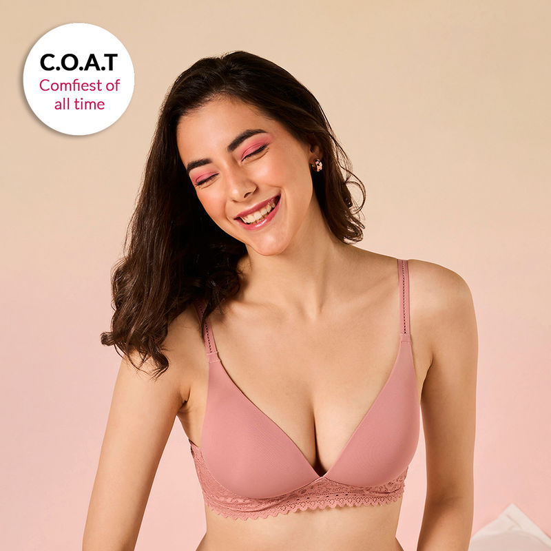 Lola and Mae C.O.A.T Padded Non Wired Triangle Bra - Nude LMB1036 (34C)
