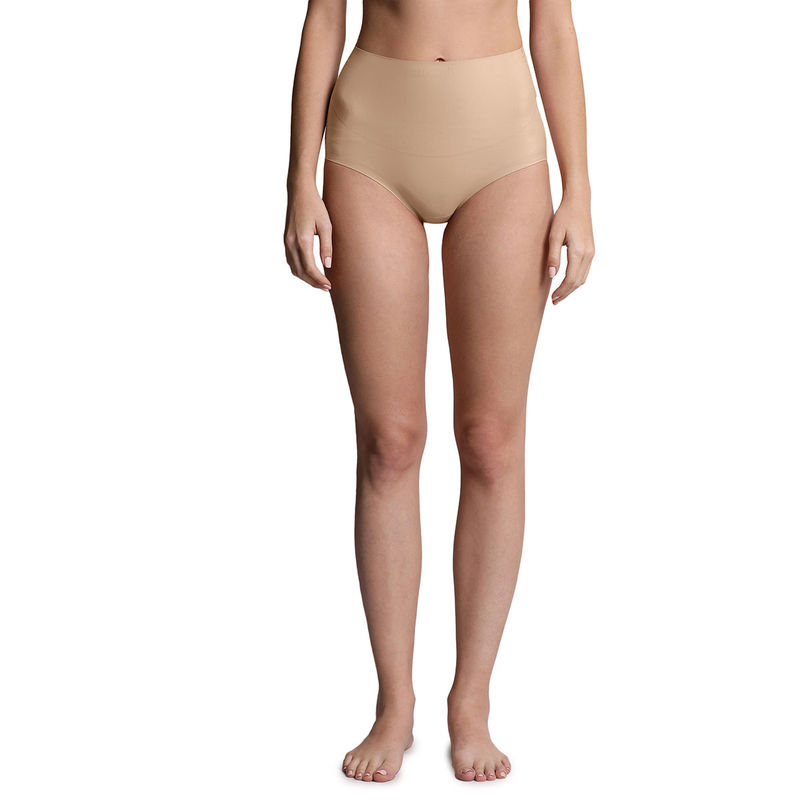 Amante Cream Full Coverage High Rise Vanish Shaper Full Brief Panty (XL)