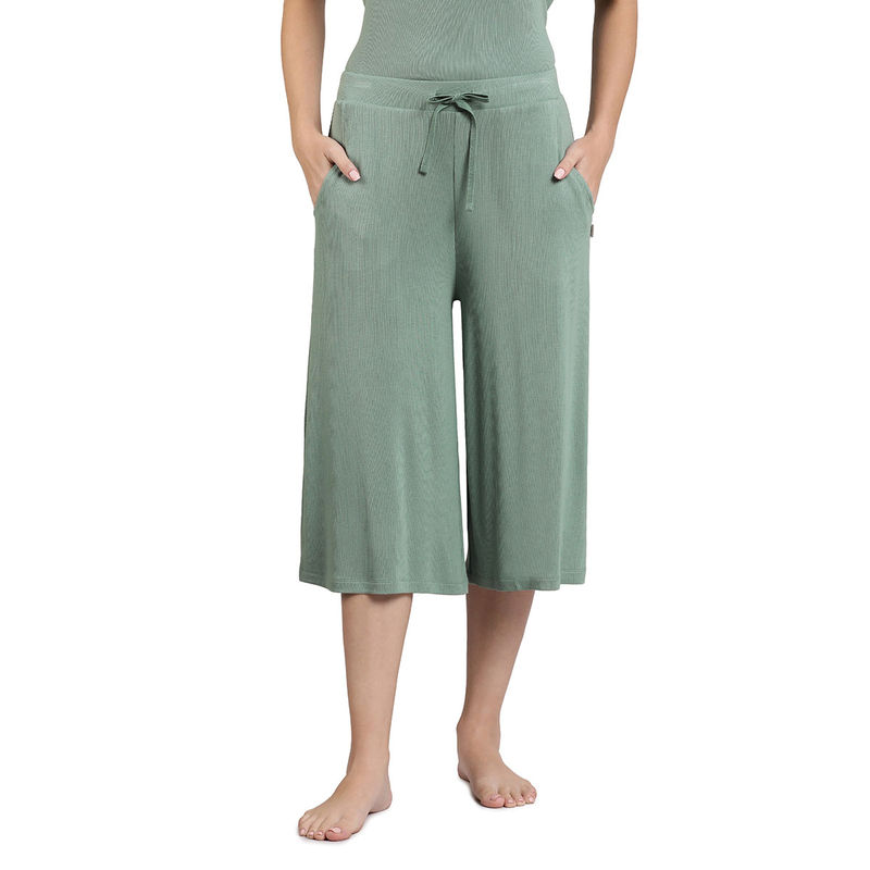 Amante Green Mid Rise Mid-Calf length Serene Dream Sleep Culottes Pyjama (S)