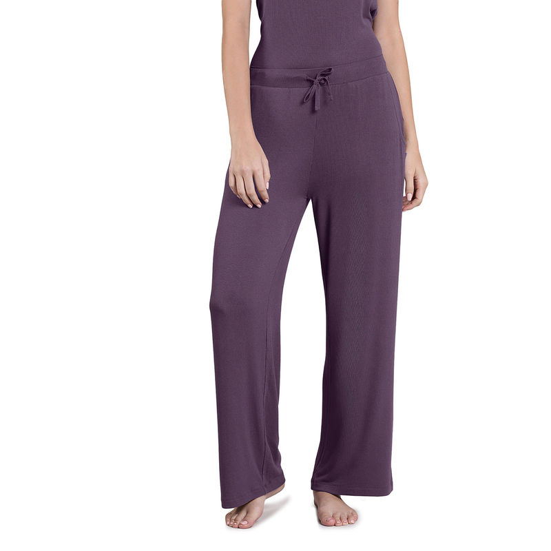 Amante Purple Mid Rise Ankle Length Serene Dream Pyjama (S)