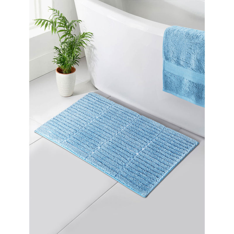 OBSESSIONS Quick Dry & Anti skid Bathmat, Aqua (S)