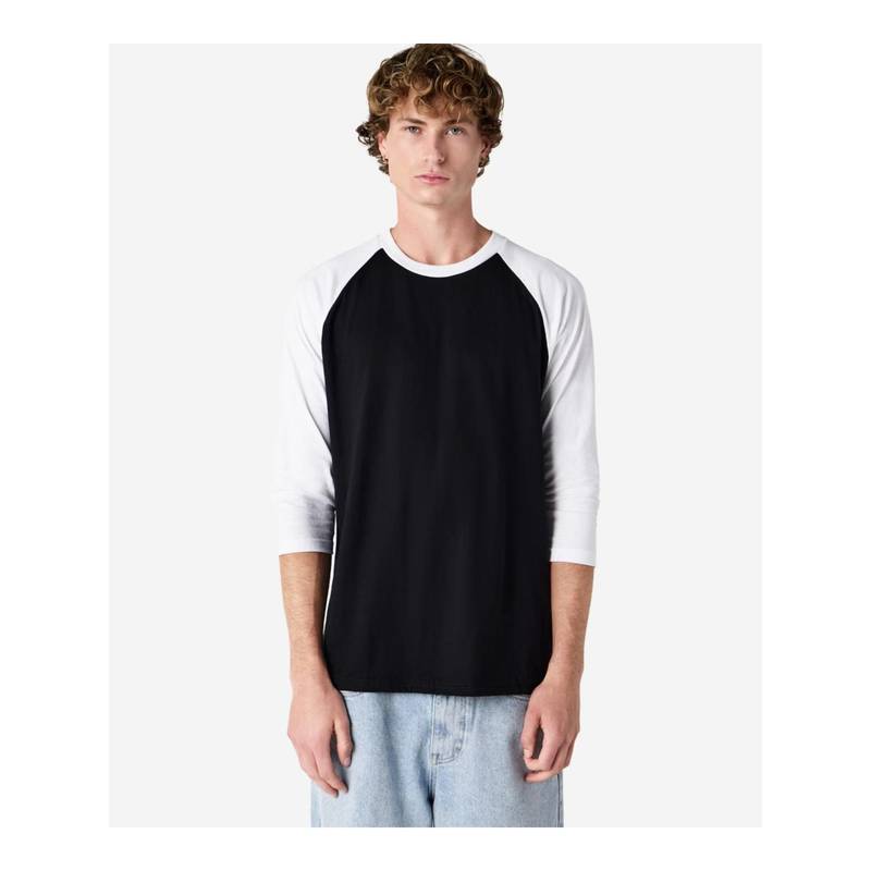 American Apparel CVC Raglan Unisex T-Shirt - Black (L)