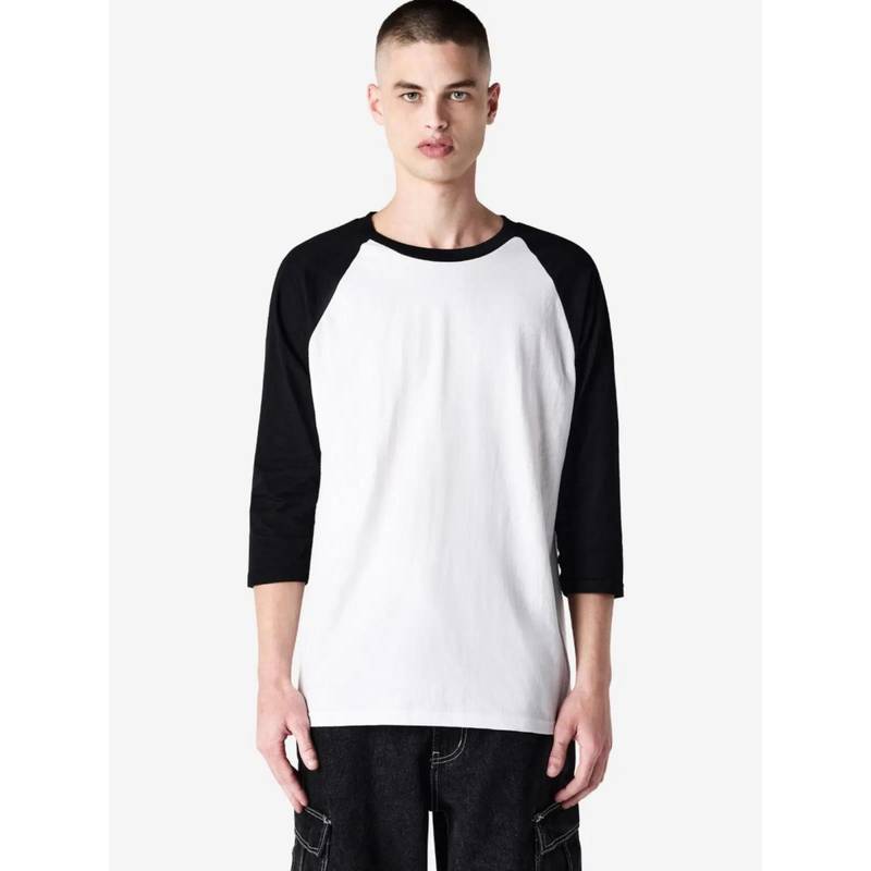 American Apparel CVC Raglan Unisex T-Shirt - White (S)