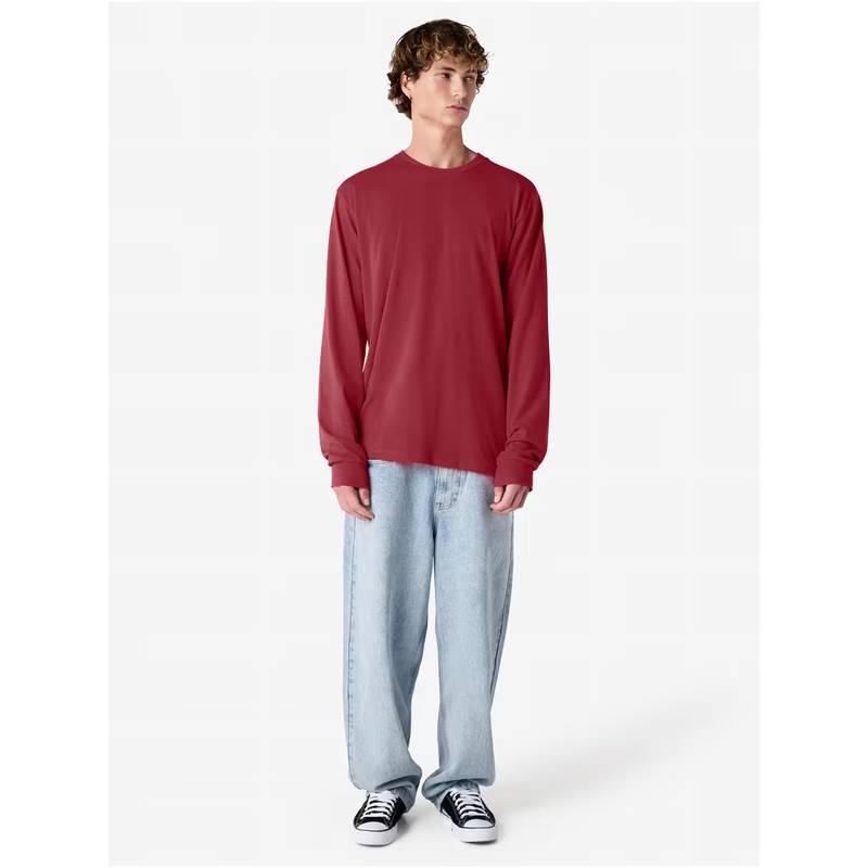 American Apparel Fine Cotton Unisex Long Sleeve T-Shirt - Burgundy (S)