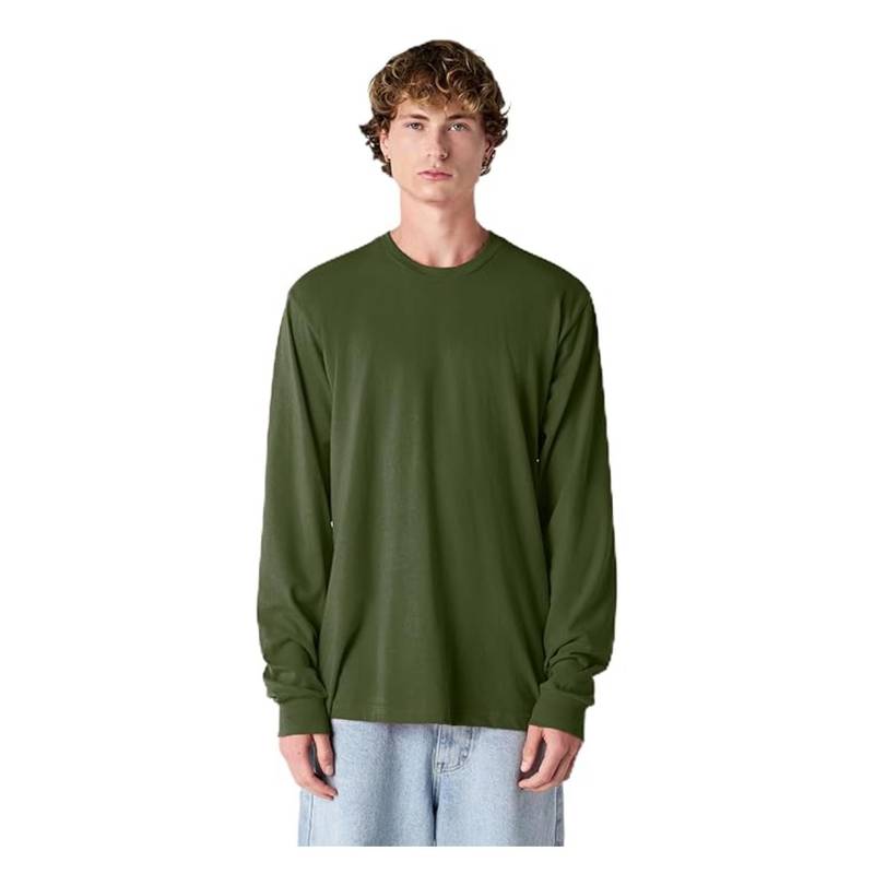 American Apparel Fine Cotton Unisex Long Sleeve T-Shirt - Green (S)