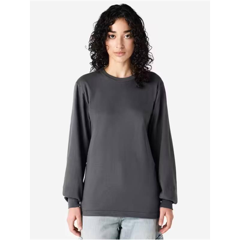 American Apparel Fine Cotton Unisex Long Sleeve T-Shirt - Grey (S)