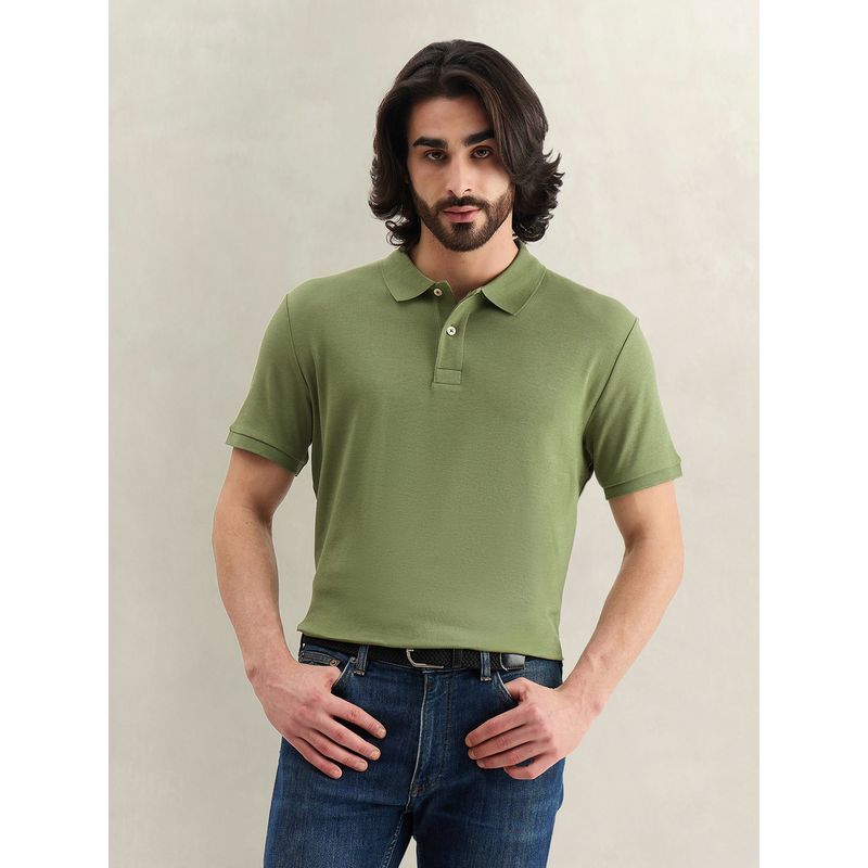 GANT Solid Green Polo T-Shirt (S)