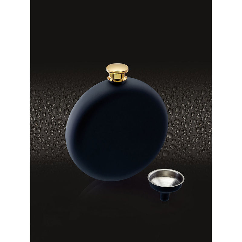 BarCraft Luxury Stainless Steel Hip Flask With Decanting Funnel, 350 L