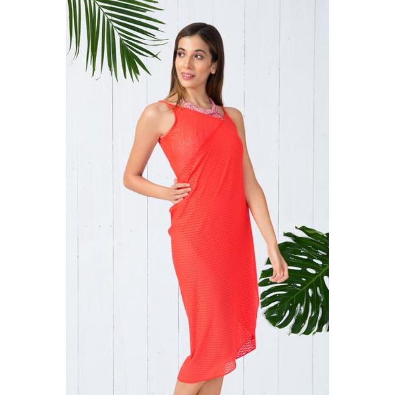 Amante Cross Over Swim Cover Up - Pink (L)