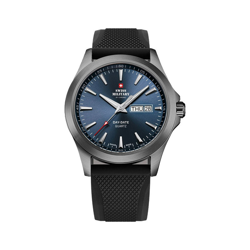 Buy Swiss Military Quartz Date Quartz Dial Color Blue Men Watch