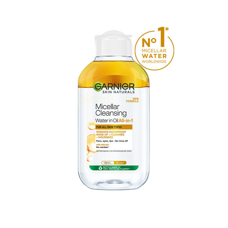 Garnier Skin Naturals Micellar Oil-Infused Cleansing Water For Cleansing & Make-Up Remover | 125ml