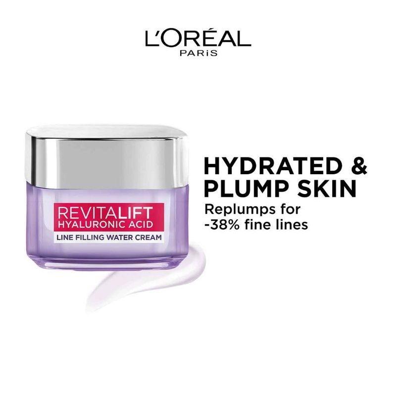 LOreal Paris Hyaluronic Acid Line Filling Water Cream Repiumps For -38% Fine Lines