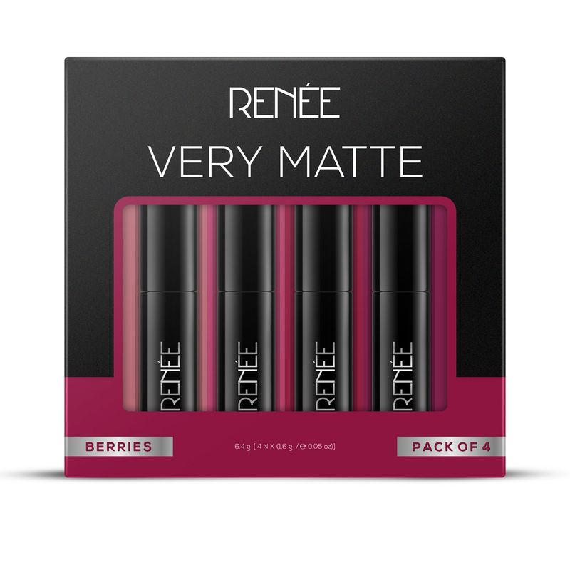 Renee Cosmetics Very Matte Pack Of 4 Matte Lipstick - Berries