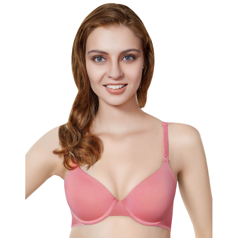Amante Padded Wired T-Shirt Bra With Detachable Straps - Light Pink (36C)