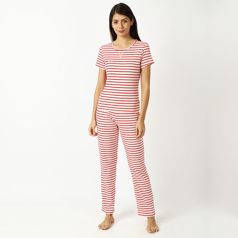 mackly Women Striped Night Suit - Multi-Color (XS)