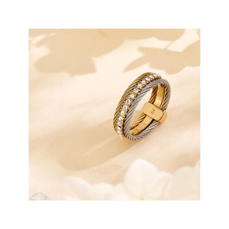 Guess Kalybe Stone Ring For Women, Stainless Steel, Anti-Tarnish, Gold-Plated (15)