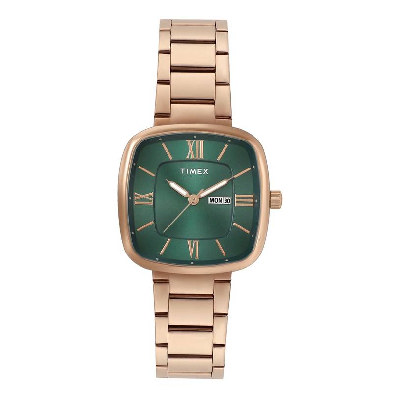 Timex Square 21mm Green Dial Analog Women Watch - TWEL20603