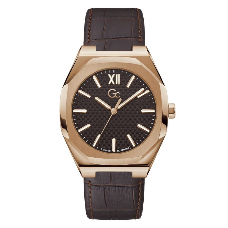 Buy GC Men Coussin Sleek Brown Rectangular Dial Analog Watch