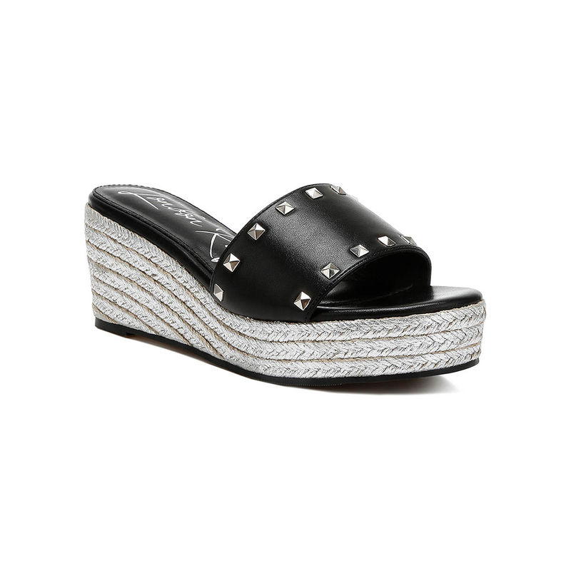 London Rag Black Slip On Wedges (UK 3)