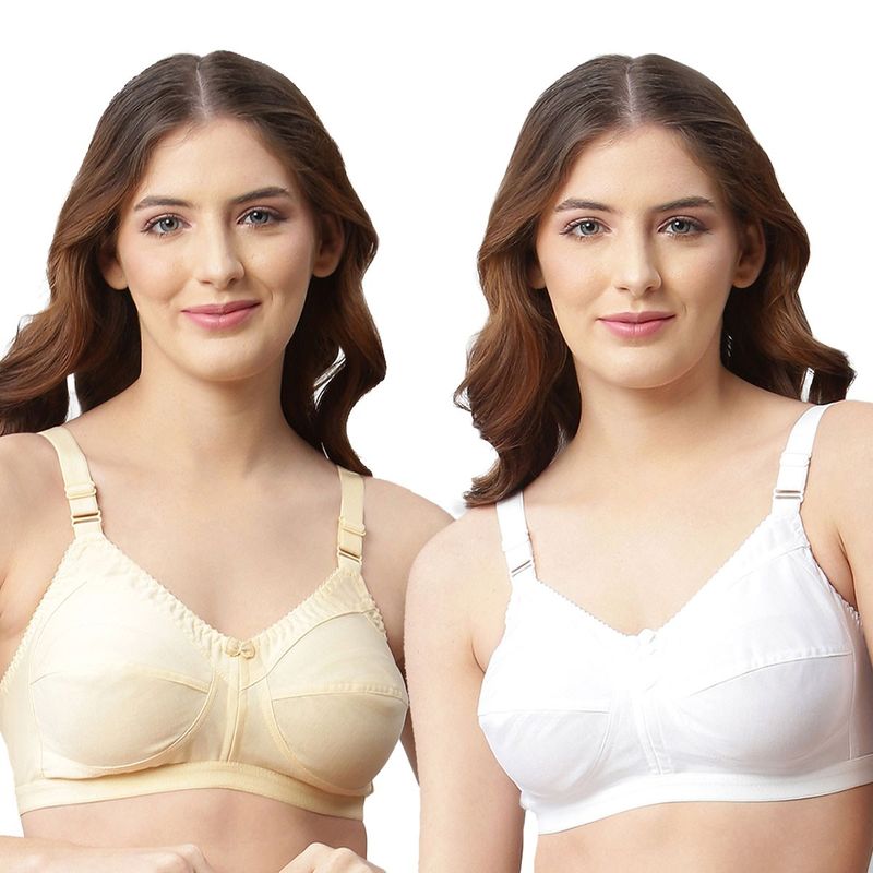 Cukoo Women Pack of 2 Pure Cotton Non-Padded Everyday Bra (Pack of 2) (40B)