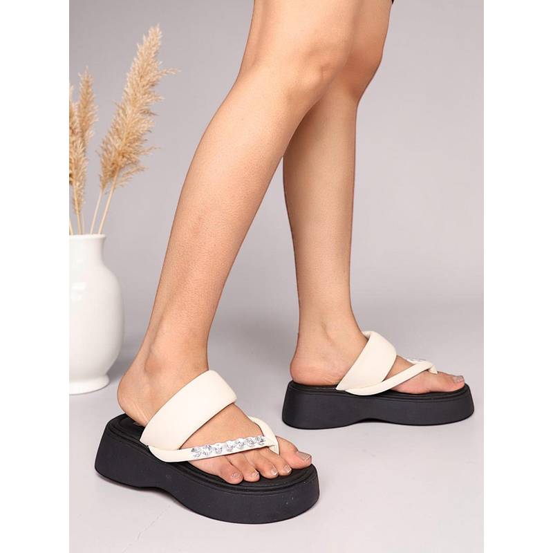 Truffle Collection Cream Embellished Heels (UK 2)
