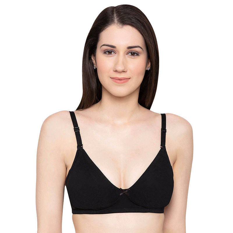Candyskin Black Cotton Non Padded Non Wired Bra Buy Candyskin Black