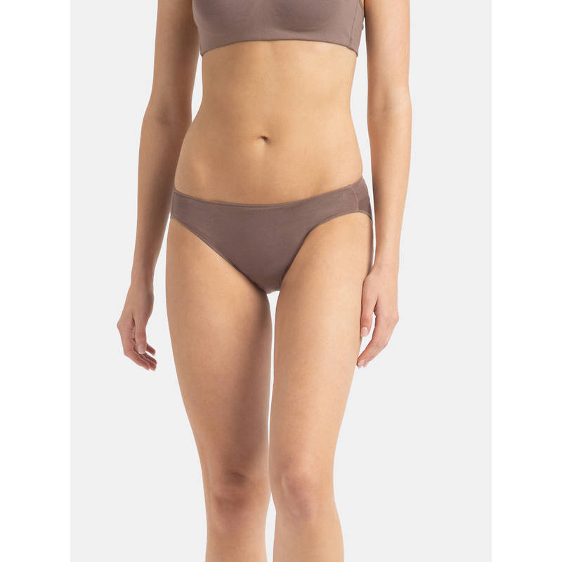 Jockey 1803 Women Medium Coverage Modal Stretch Bikini - Deep Taupe (M)