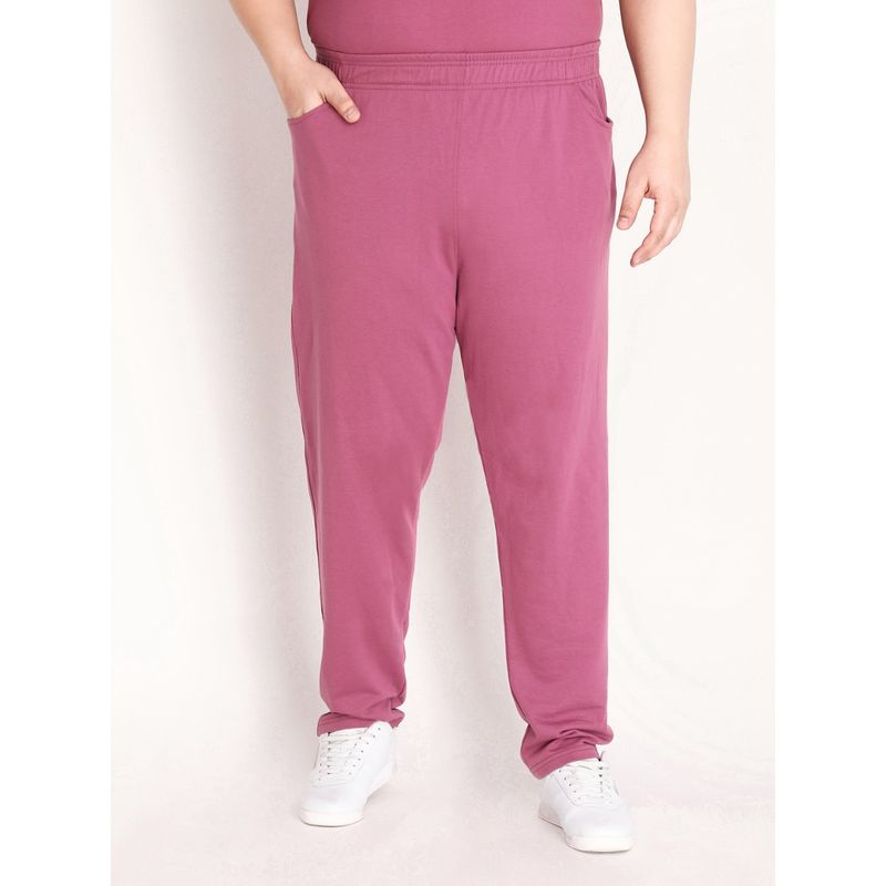 Chkokko Men Casual Track Pant Lower with Pocket In Pink (XL)