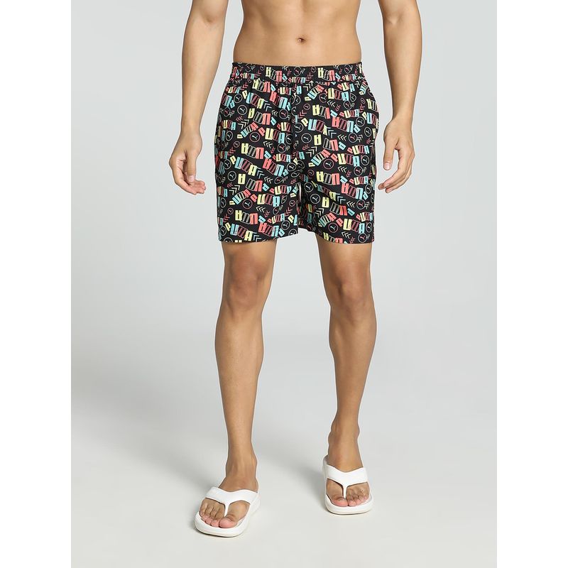 Puma Printed Woven with Side Pocket Men's Black Underwear (L)